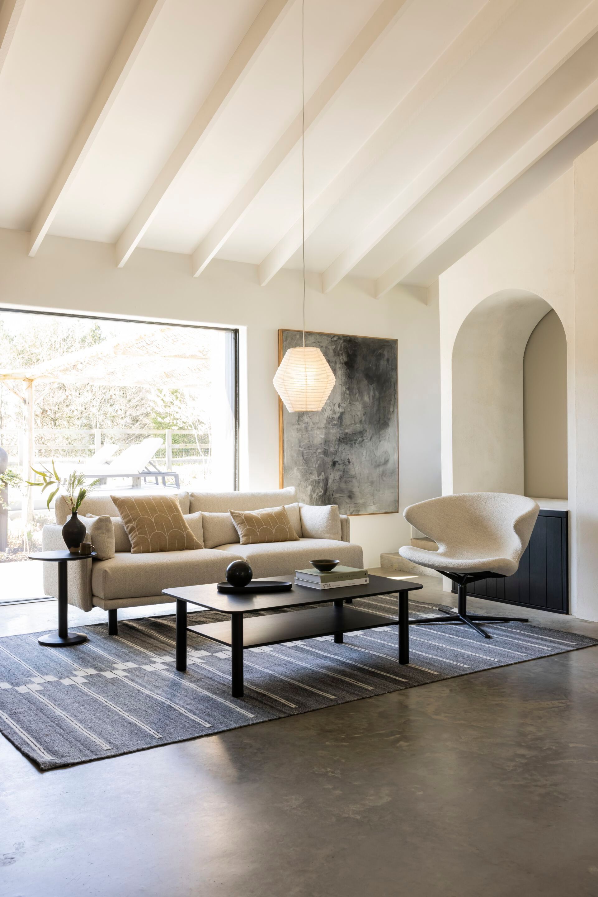 Квадратная подушка из хлопка с геометрическим рисунком Case Весы ARCH-00077967 - Вид №8