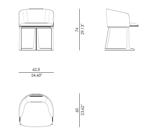 Кожаный мягкий стул Enne LIJA ARCH-00002241 - Вид №4