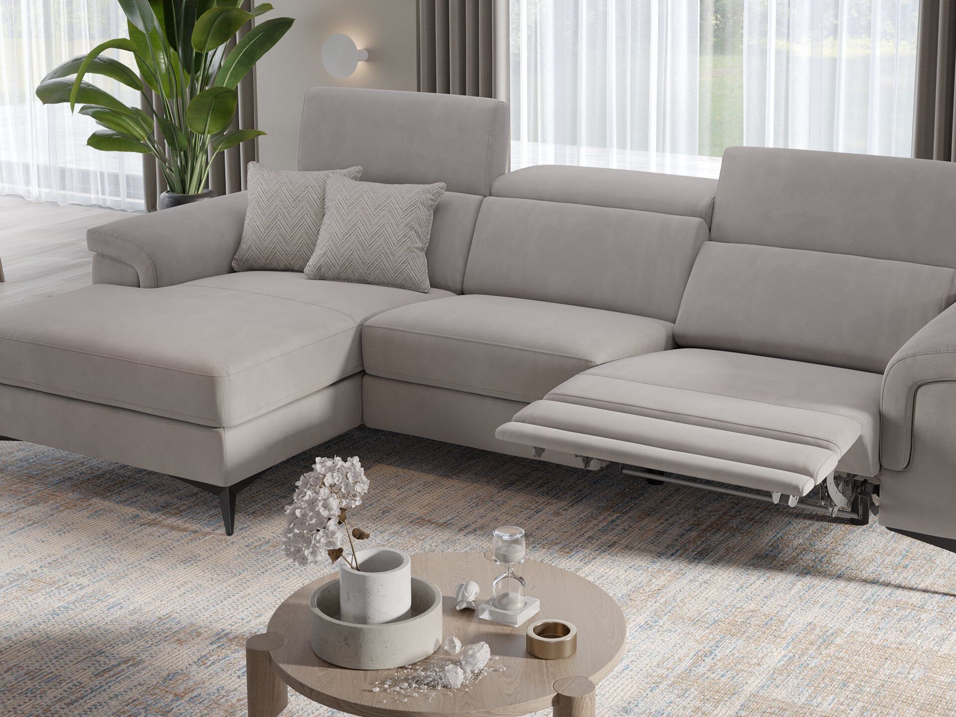 Тканевый диван с полуостровом Sofanella Amaro ARCH-00111559 - Вид №3