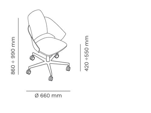 5-спицевое вращающееся офисное кресло с колесами Mara Icon ARCH-00055936 - Вид №7