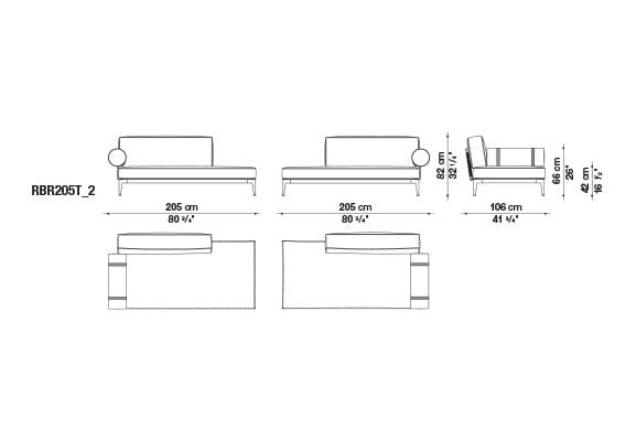 3-местный тканевый садовый диван B&B Italia Outdoor смородина ARCH-00078110 - Вид №28