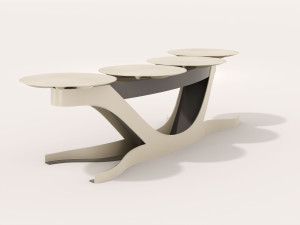 Модульная изогнутая скамья из стали с порошковым покрытием на стержне