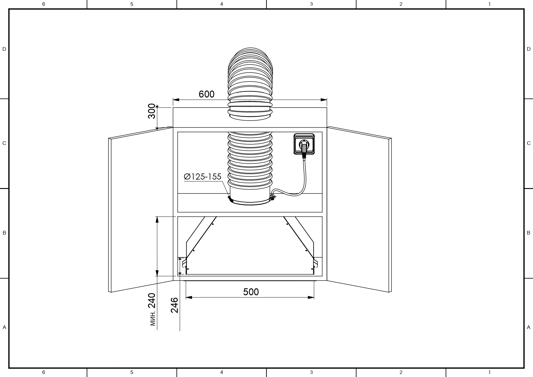 9175464 Вытяжка полновстраиваемая ZUGEL ZHI524GB черный/черный STDN-0100838 - Вид №25