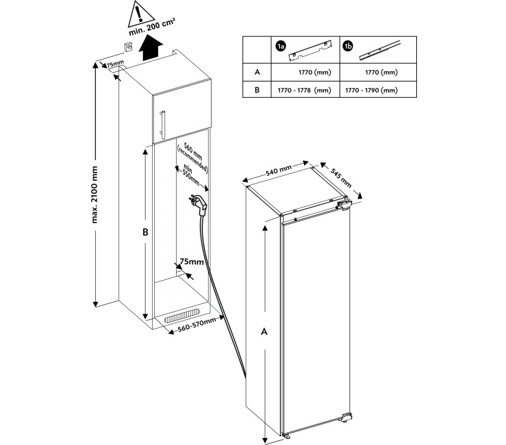8130239 Встраиваемый холодильник без морозильника  Schaub Lorenz SLS E310WE STDN-0103921 - Вид №11
