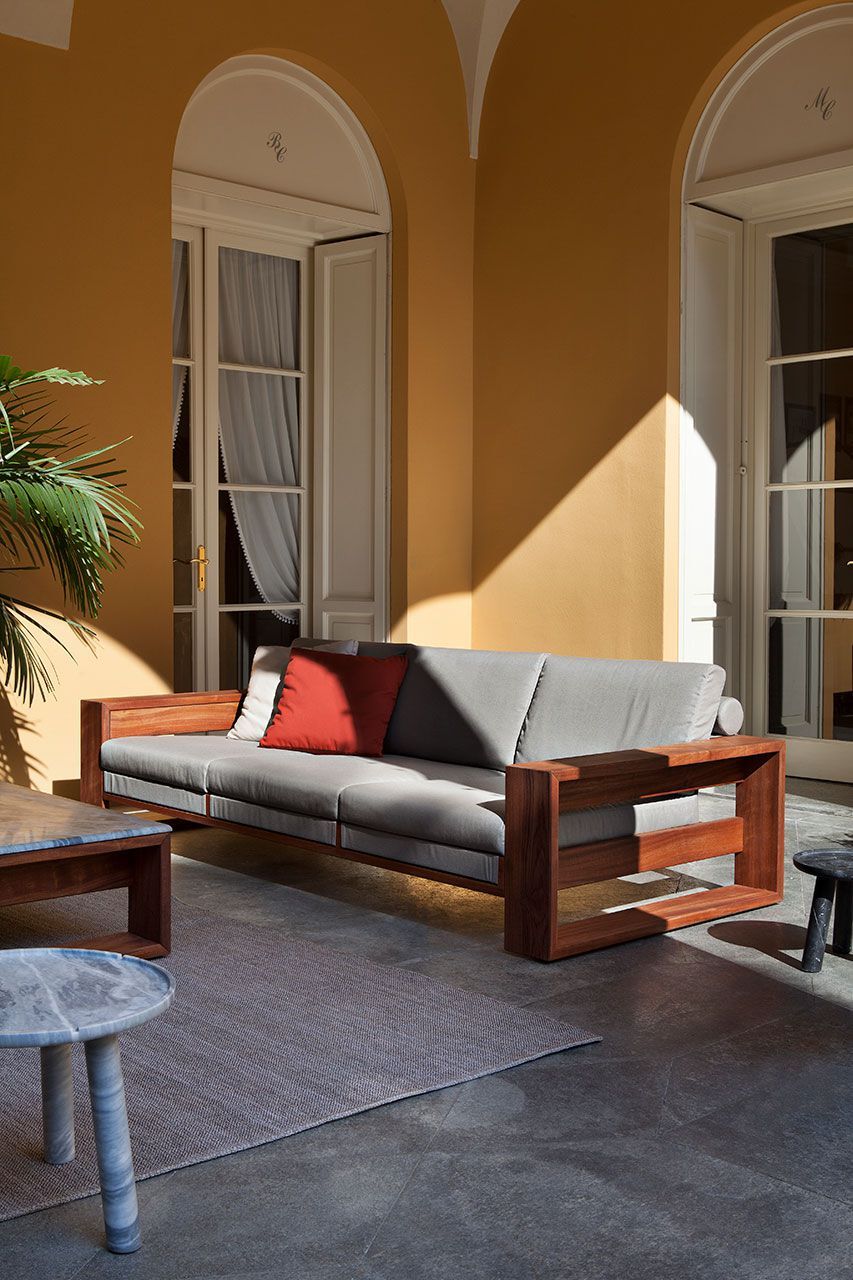 3-местный диван из красного дерева и ткани Exteta Bellagio ARCH-00110556 - Вид №9