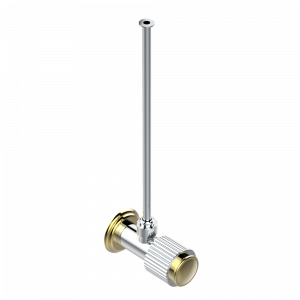 A9F-181/S Кран запорный 1/2" стильный регулируемый с 30 cм трубкой Thg-paris Jaipur с металлическими ручками Хром/золото