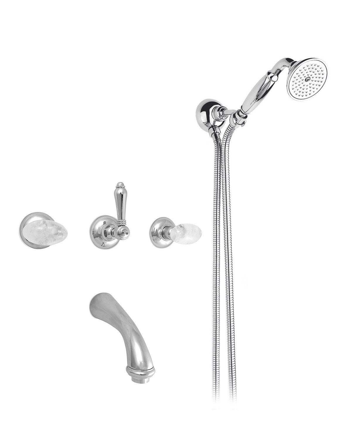 2103 ** 09C Комплект ванны с центральным изливом «парус» Nicolazzi Series Cristallo di Rocca 