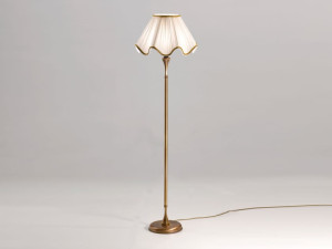 Металлическая светодиодная напольная лампа с тканевым абажуром