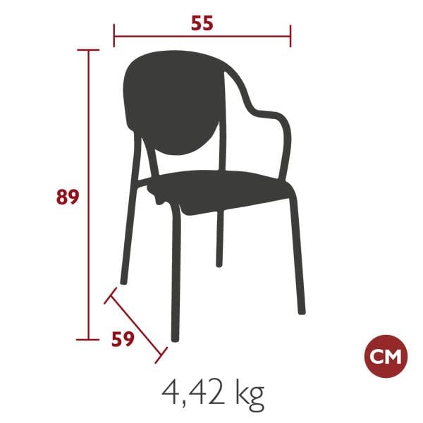 Стальной садовый стул с подлокотниками Fermob Parisienne 21 ARCH-00118041 - Вид №11