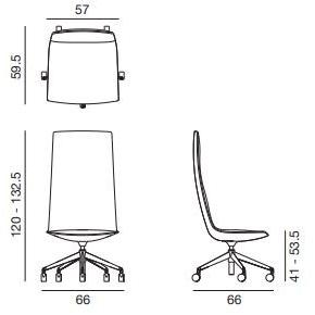 arper Кресло руководителя с подлокотниками на колесиках со средней спинкой Catifa sensit sun-id-1413450 - Вид №4