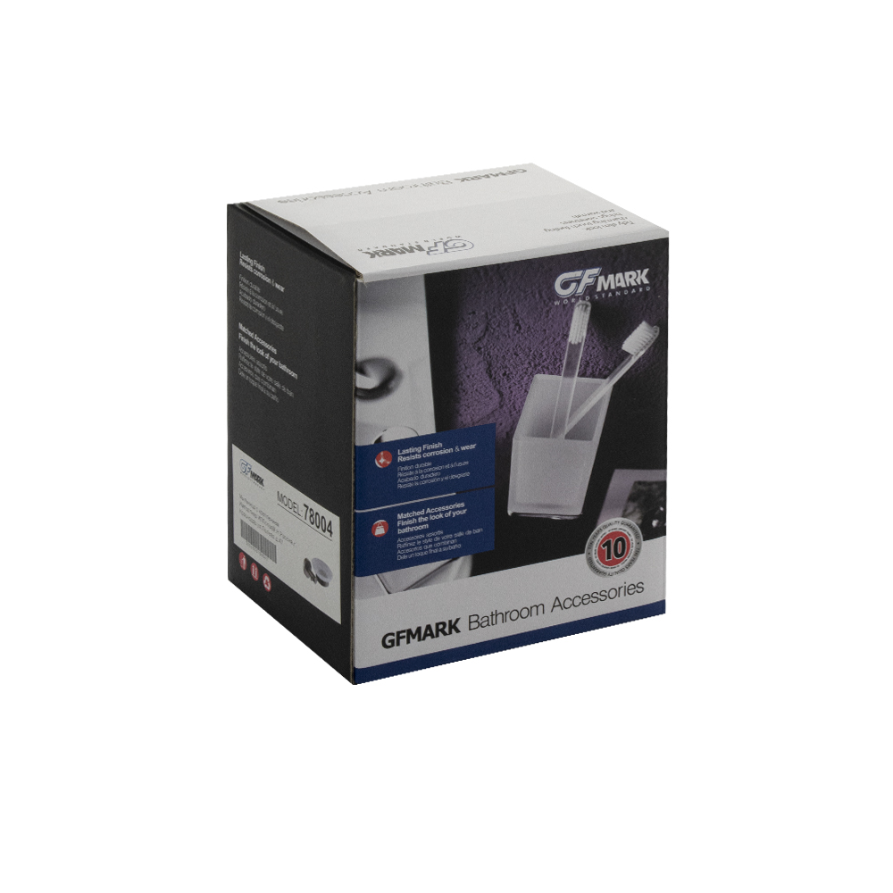 GFmark - Стакан стеклянный с креплением к стене, ГРАФИТ, код: 78005  - Вид №1