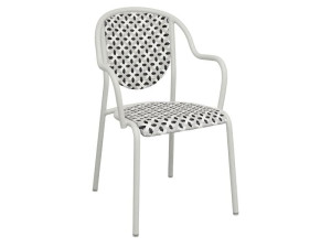 Стальной садовый стул с подлокотниками