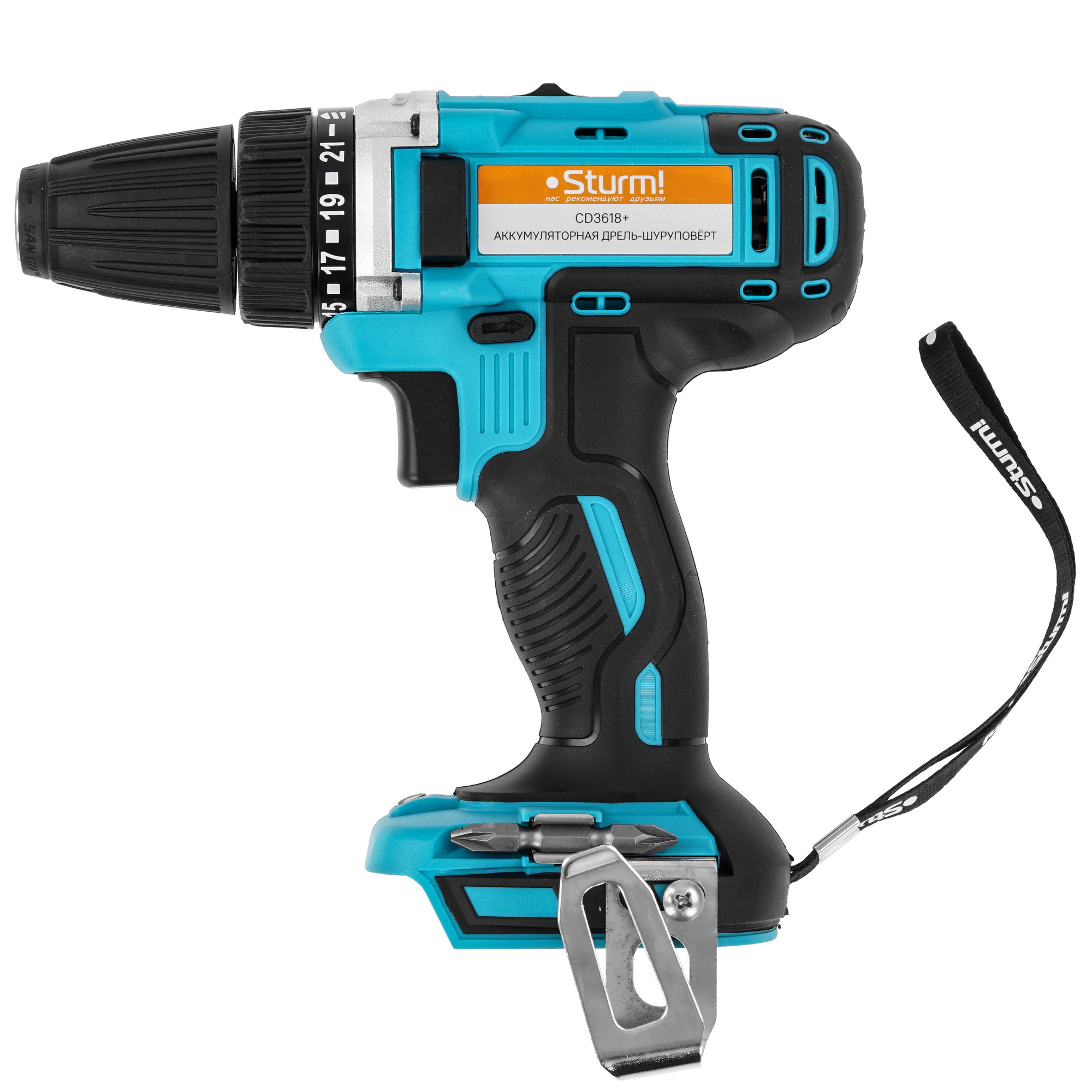 Дрель-шуруповерт Sturm! CD3618+ 1BatterySystem 18V  , Без ЗУ, Без АКБ 9965193 STDN-0024042