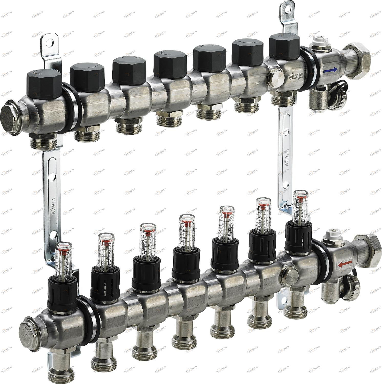696 047 *) Модель 1005 Трубопроводные системы  Fonterra панельное отопление  Коллекторы  Нержавеющая сталь Santreyd 