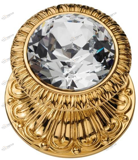 LINEA CALI' Ручка дверная из латуни в классическом стиле с кристаллами swarovski® Ninfa crystal sun-id-1508986