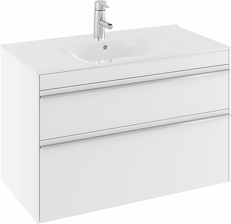 42642 Комплект мебели IFO Sense, тонкий умывальник, с двумя ящиками, Ш = 600 мм, Ш1 = 610 мм, белый  - Вид №3