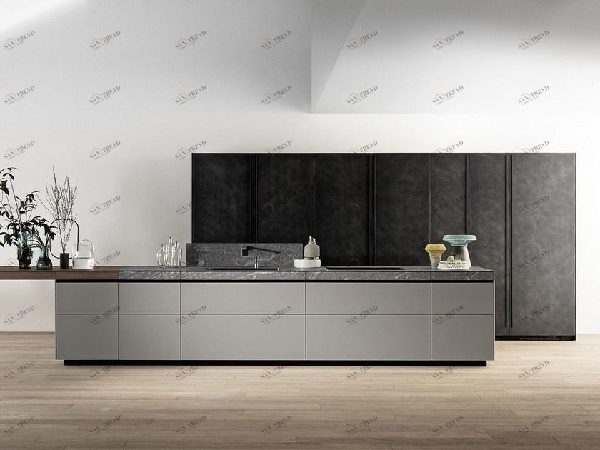 VALCUCINE Кухня из непрозрачного стекла и ящик из камня кардозо Genius loci sun-id-1479373