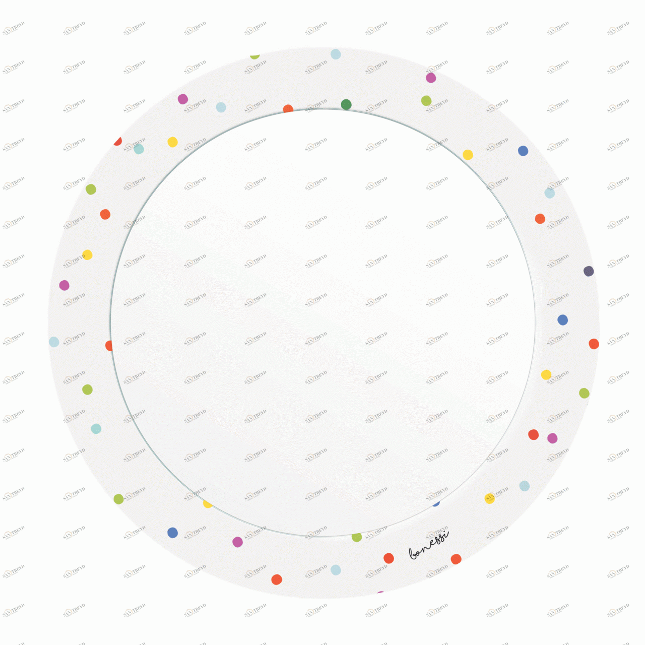 Зеркало белое круглое с принтом "Точки" Bruno BONESSI BONESSI 081623 Разноцветный 