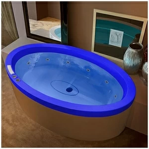 Ванна GRUPPO TREESSE Eos 190 STX-V849B-SI синяя с гидромассажем овальная