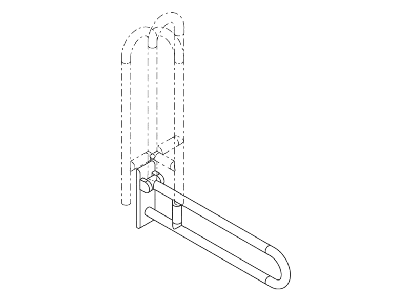 801.50D140 Опорная ручка, поворотная HEWI HEWI active+  - Вид №2
