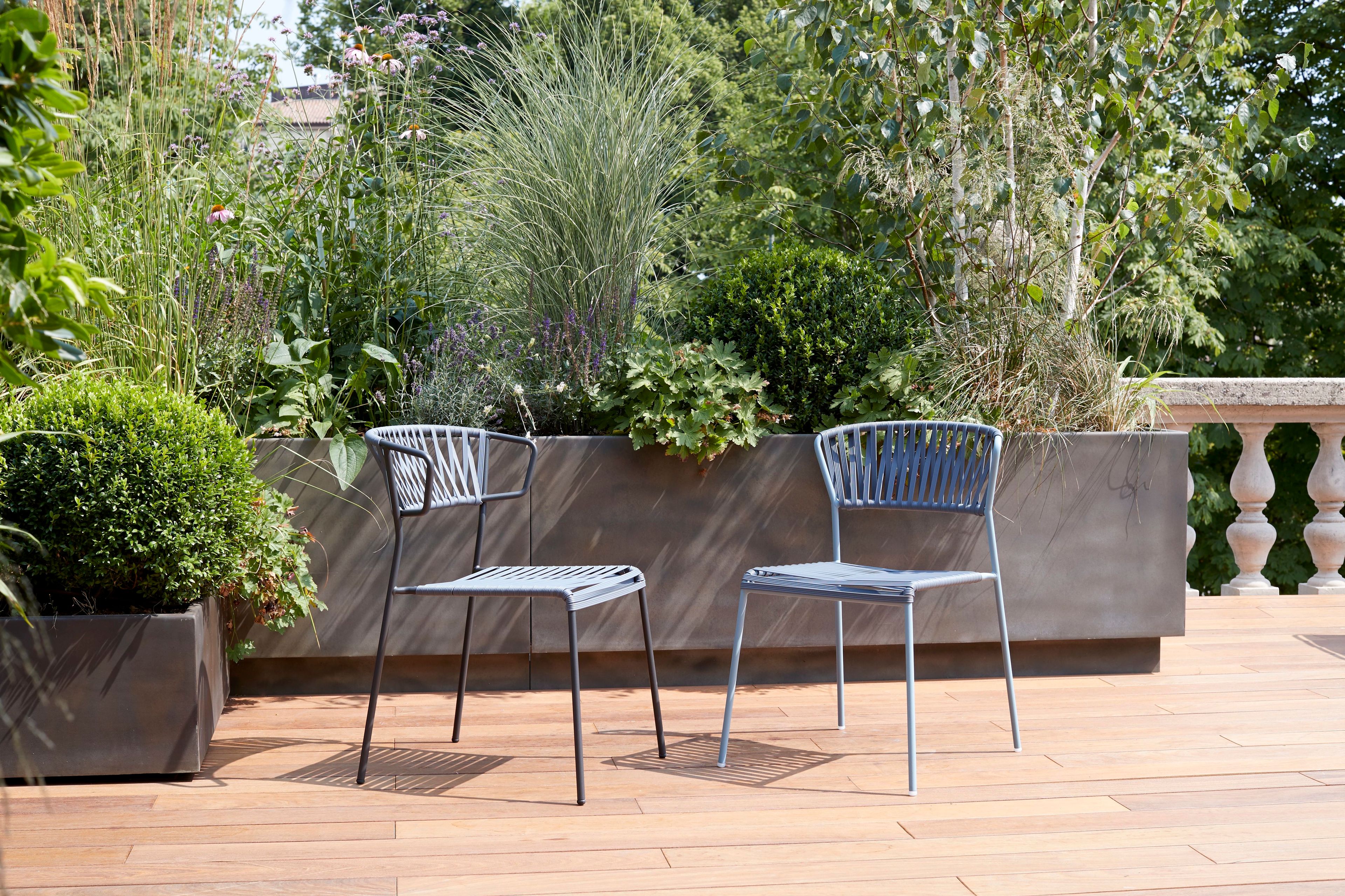 Открытый стул из нержавеющей стали и плетеной проволоки из ПВХ S-CAB Лиза ARCH-00125424 - Вид №9