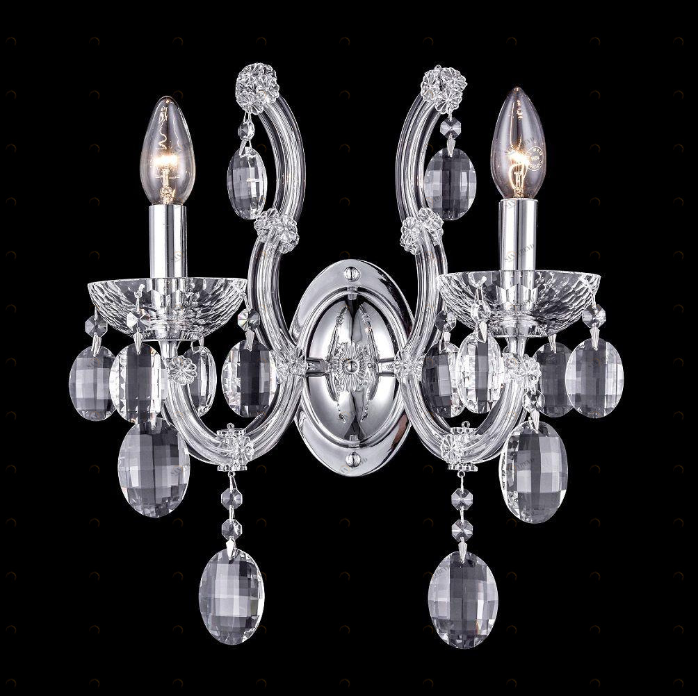 Бра Crystal Lux Hollywood AP2 Chrome CRYSTAL LUX СВЕЧА 077649 Прозрачный;хром 