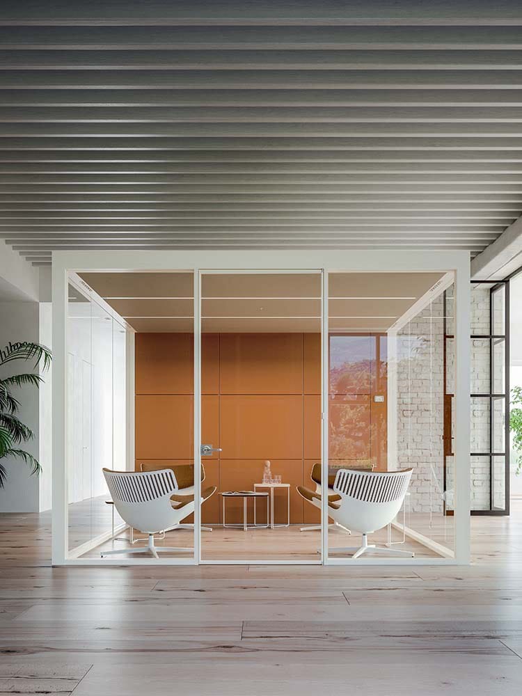 Многосторонняя акустическая офисная кабина со встроенным освещением Quadrifoglio Group дизайн-офис ARCH-00017904 - Вид №4