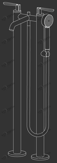 Ceadesign Напольный смеситель для ванны из нержавеющей стали с ручным душем Lutezia Ltz 36