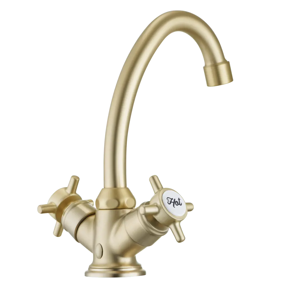 Смеситель Sensea Mauna для раковины с экономичным аэратором в золотом исполнении 84507598 STLM-0974608