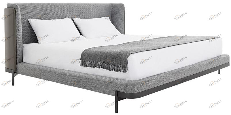 HC28 Cosmo Двуспальная кровать из ткани с мягким изголовьем Barry 61f010/61f001