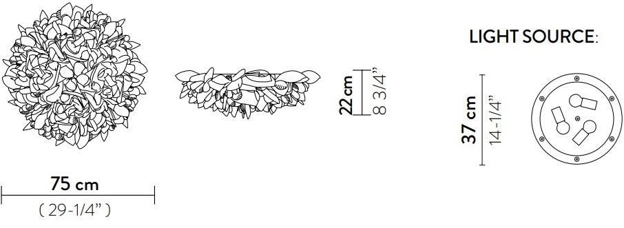 Slamp Настенный светильник / потолочный светильник из opalflex® Veli foliage sun-id-1477005 - Вид №7