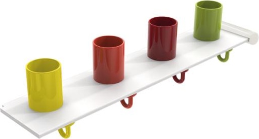 800.03.410 Набор удлинителей для держателей зубных щеток с крючком, 4 места HEWI Kids - Вид №1