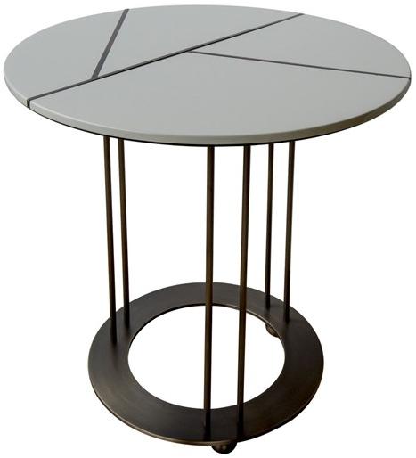 Garbarino Круглый журнальный столик из лакированного дерева Aureola Aur cf1 f  - Вид №2