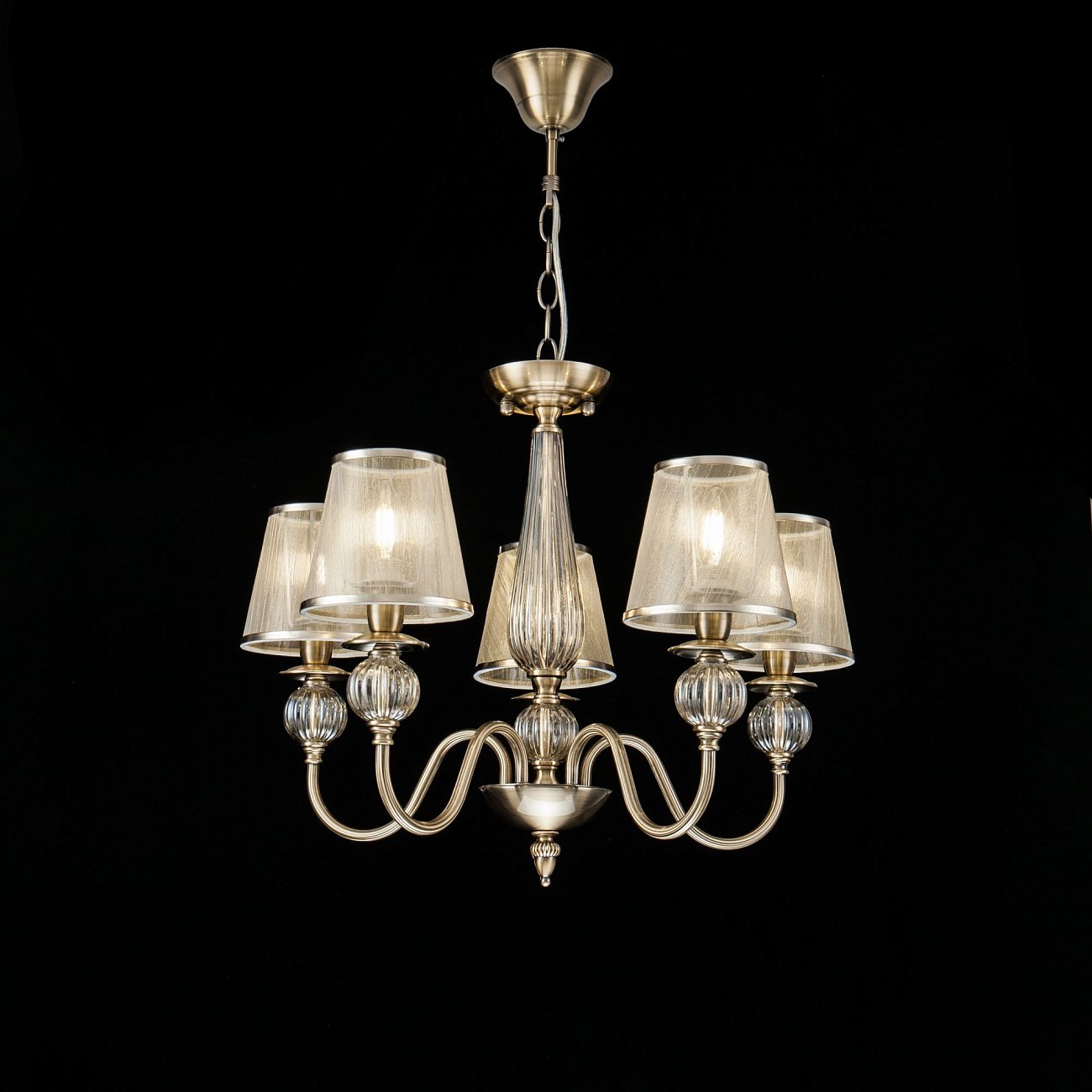 Люстра подвесная бронзовая, 5 плафонов Inessa FR2685PL-05BZ FREYA ДИЗАЙНЕРСКИЕ, CLASSIC 00-3956410 Бронза  - Вид №1