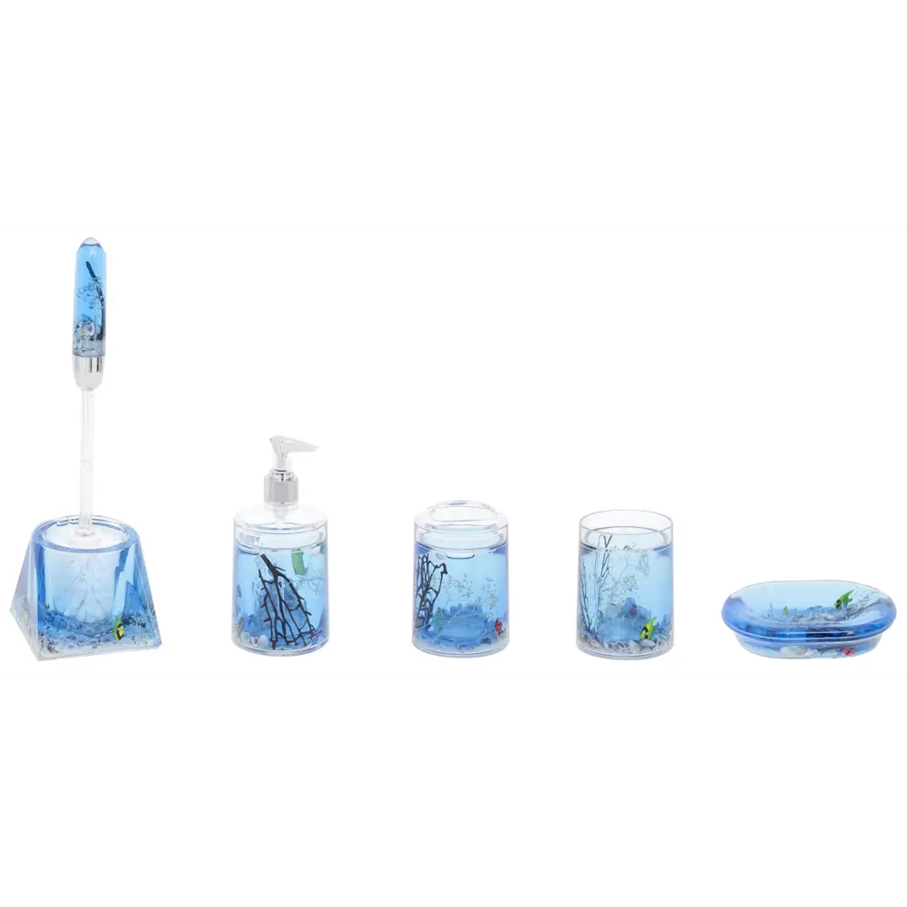 Ёршик для унитаза напольный Аквалиния «Морская рыбка», пластик, цвет голубой STLM-2174517 - Вид №1