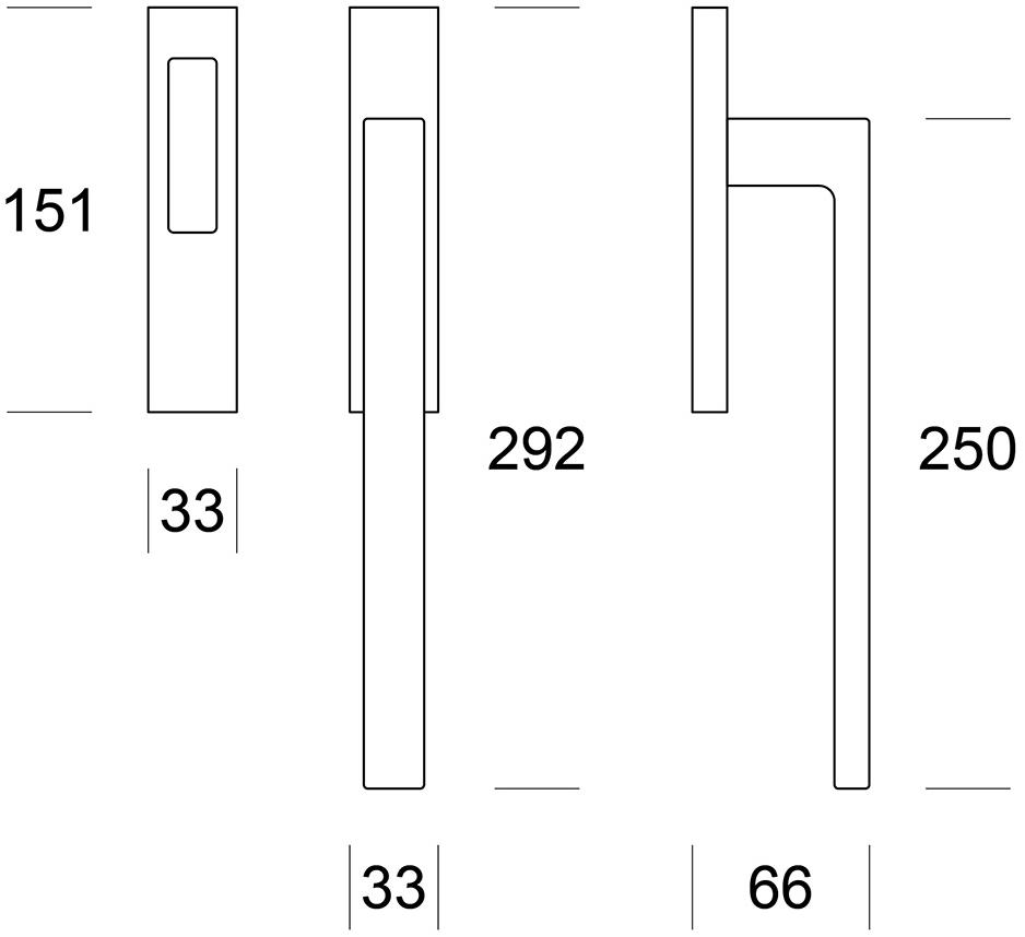 Ento Оконная ручка dk на пластине Unit 6207 - Вид №3