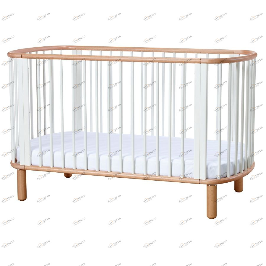 Кроватка Flexa Baby, белая с лакированными ножками, 88х145х75 см 801780195