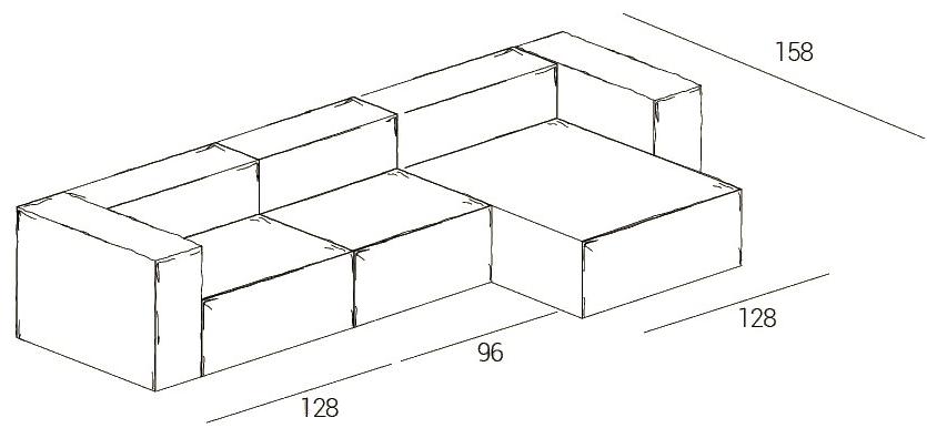 Dall'Agnese Модульный 2-местный диван со съемным чехлом из ткани Comfort sun-id-1492970 - Вид №2