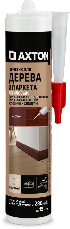 Акриловый герметик Axton для дерева махагон 280 мл 85272181