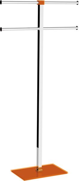RA31(67) Gedy G-Rainbow, стойка: 4 полотенцедержателя, цвет хром - оранжевый