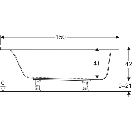 554.306.01.1 Прямоугольная ванна Geberit Renova Plan Geberit  - Вид №24