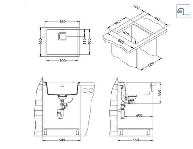 Мойка Alveus Quadrix 50 GRANITAL 1108038 - Вид №5