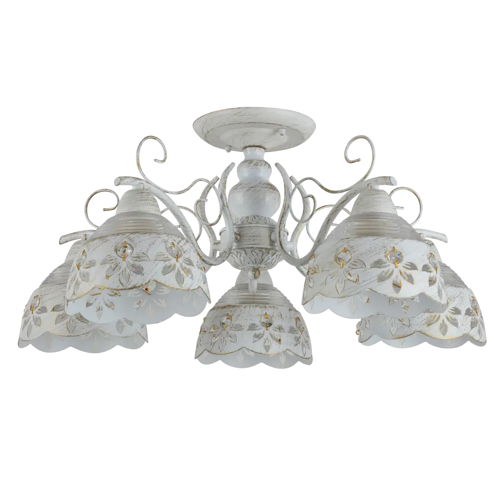 Люстра потолочная Ritter Ravenna 52513 4 5 ламп Е27 цвет белый/золото патина STLM-2212623