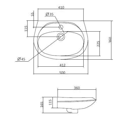 101628 Подвесная раковина настенная круглая SANTEK  белая  - Вид №1