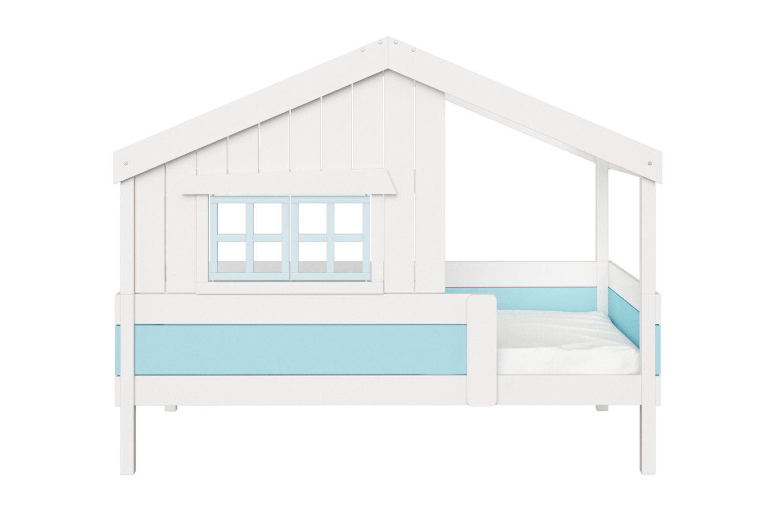 Кровать одноярусная белая с голубым "Шале M" ELLIPSE ELLIPSE HOME 00-3951315 Белый;голубой Santreyd  - Вид №1