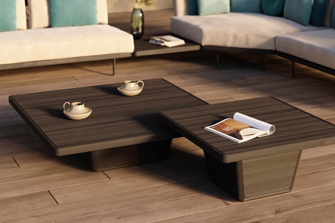 MNST1253 Журнальные столики teak scuro 113см x 79см Manutti Cobi  - Вид №4