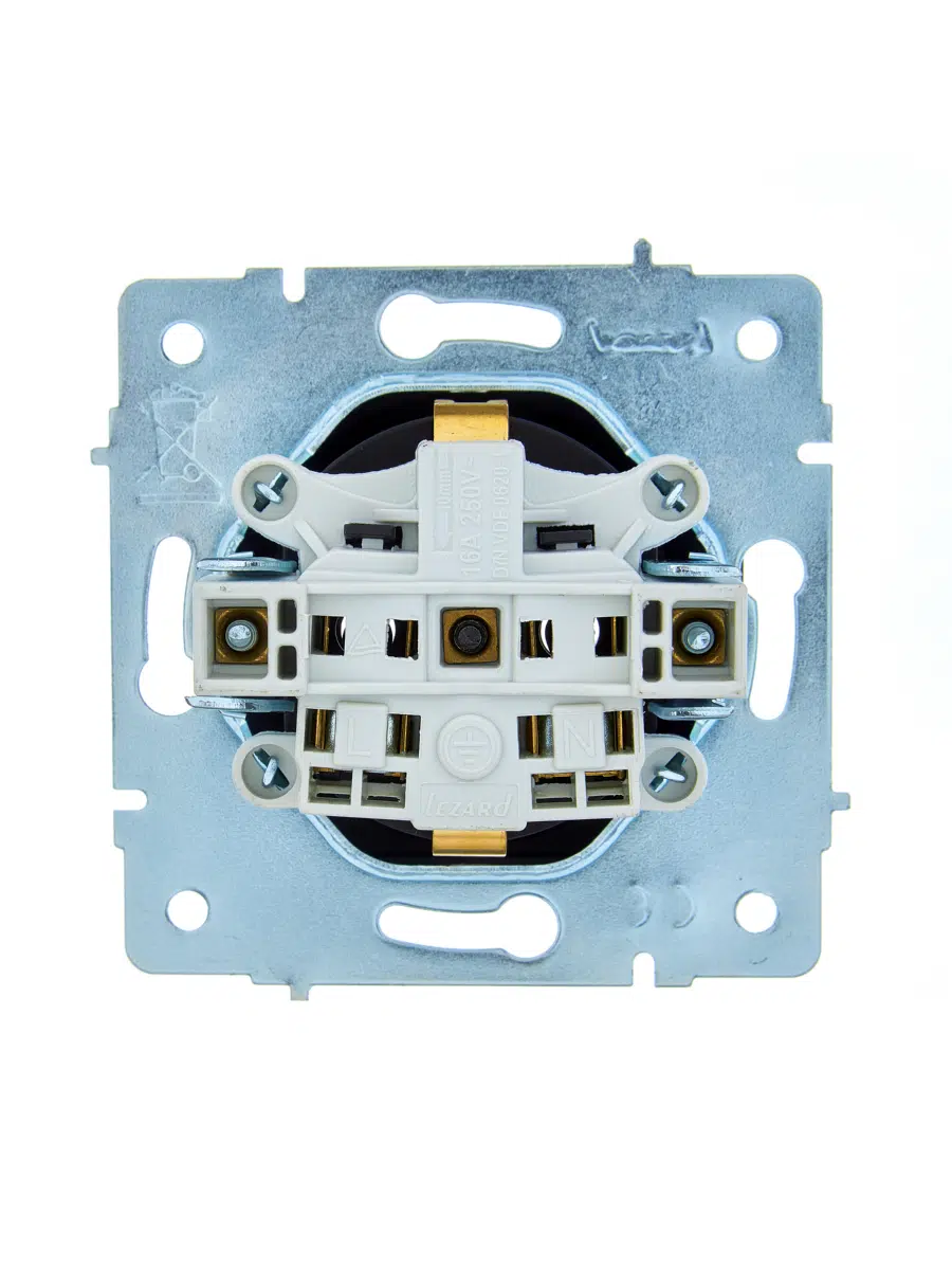 ASTI Розетка с/з ПБТ чёрный бархат механизм LEZARD 7081-4288-122B - Вид №1