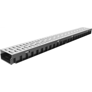 Канал с решеткой Gidrolica 1000x115x55 мм цвет черный