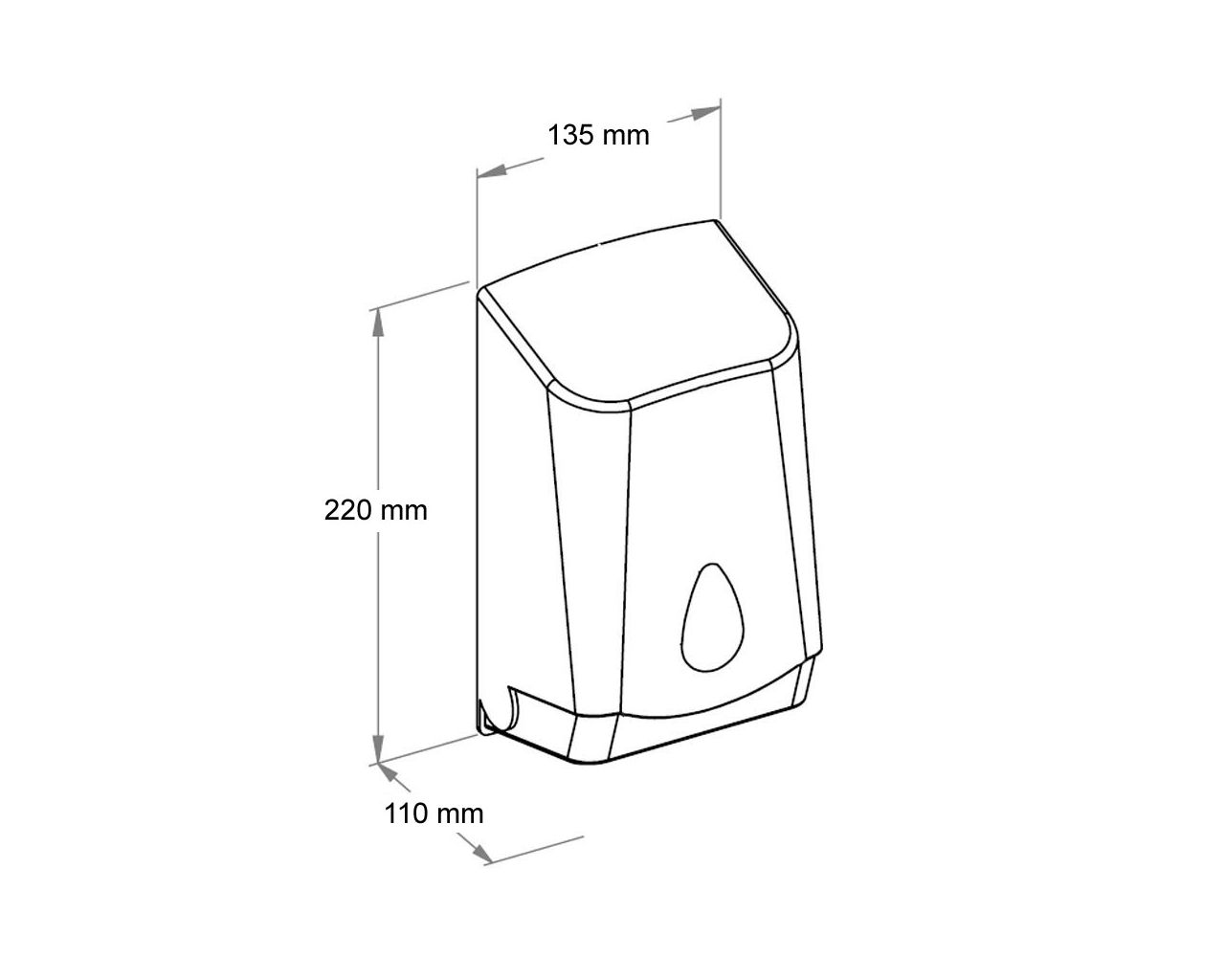 BUR451 Контейнер для туалетной бумаги UNIQUE RED SPARK LINE Merida  - Вид №1