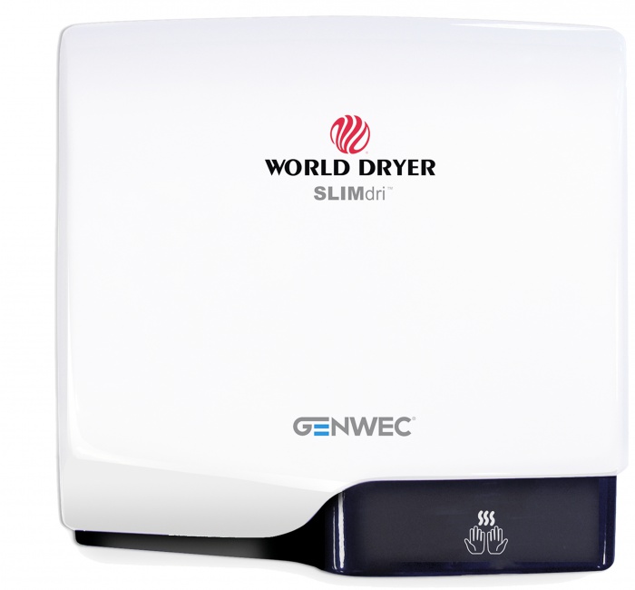 GW01 03 02 00 Genwec Белая алюминиевая сушилка для рук Slimdri 